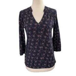 Marc O' Polo Blue Floral 3/4 Sleeve Women's Top Size Small | 48-17